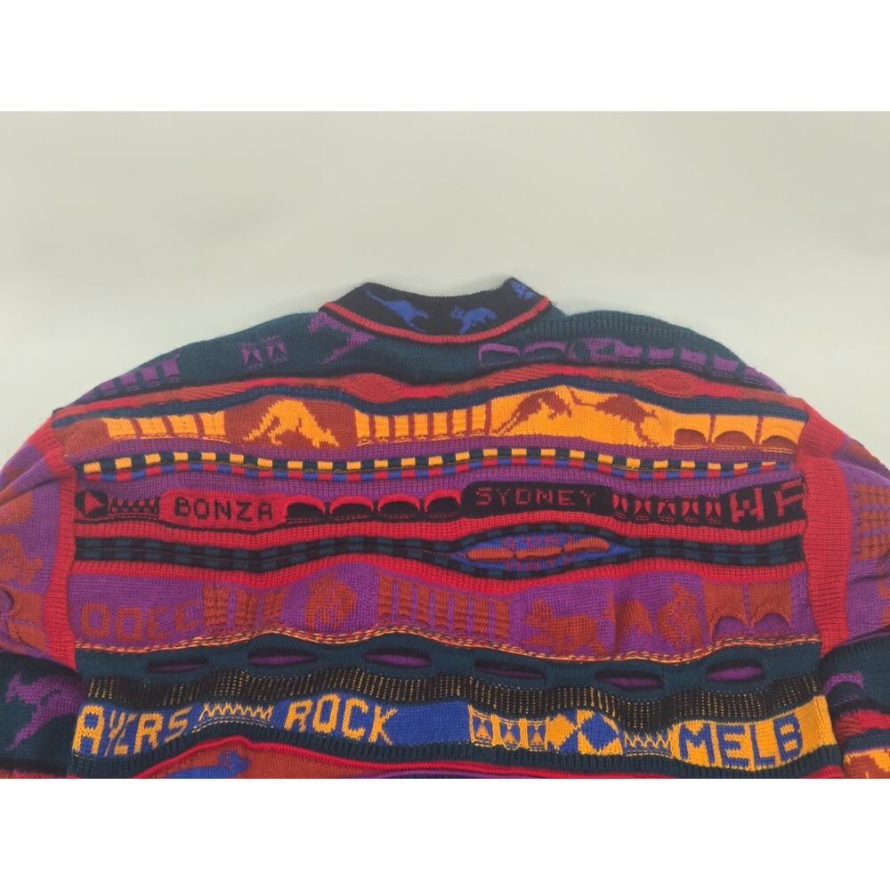 Vintage Emaroo Crazy 3D Knit Pullover Australia Theme 90s Jumper Size:14 - Picture 14 of 16